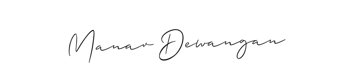 How to make Manav Dewangan signature? Allison_Script is a professional autograph style. Create handwritten signature for Manav Dewangan name. Manav Dewangan signature style 2 images and pictures png