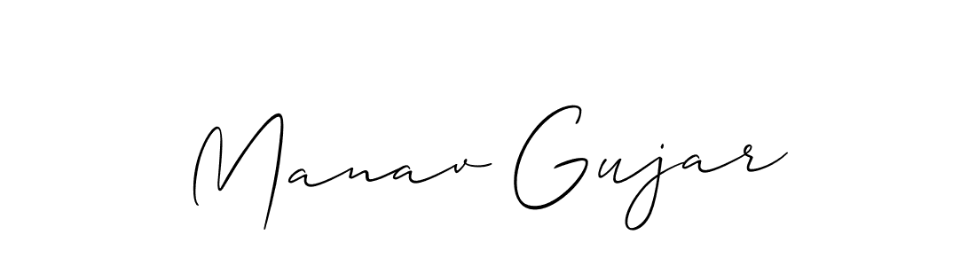 You should practise on your own different ways (Allison_Script) to write your name (Manav Gujar) in signature. don't let someone else do it for you. Manav Gujar signature style 2 images and pictures png