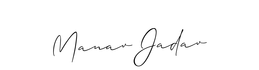 Use a signature maker to create a handwritten signature online. With this signature software, you can design (Allison_Script) your own signature for name Manav Jadav. Manav Jadav signature style 2 images and pictures png