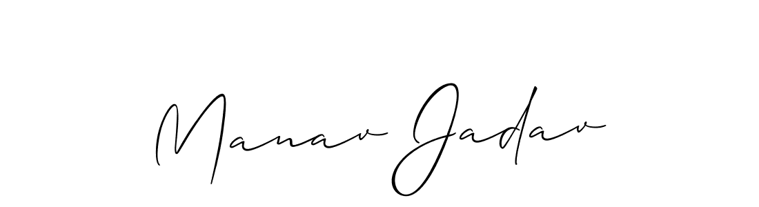 How to make Manav Jadav signature? Allison_Script is a professional autograph style. Create handwritten signature for Manav Jadav name. Manav Jadav signature style 2 images and pictures png