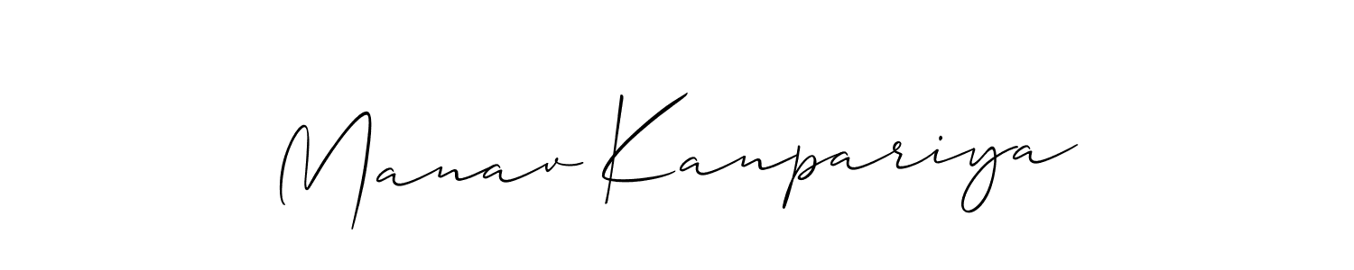 Also we have Manav Kanpariya name is the best signature style. Create professional handwritten signature collection using Allison_Script autograph style. Manav Kanpariya signature style 2 images and pictures png