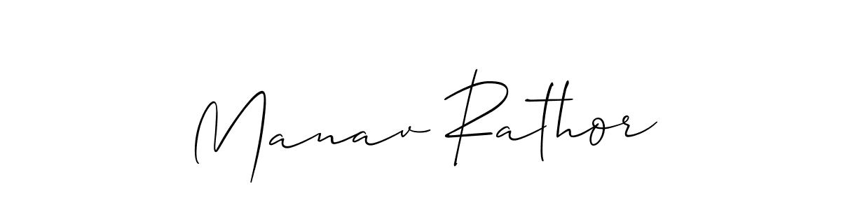 How to make Manav Rathor name signature. Use Allison_Script style for creating short signs online. This is the latest handwritten sign. Manav Rathor signature style 2 images and pictures png