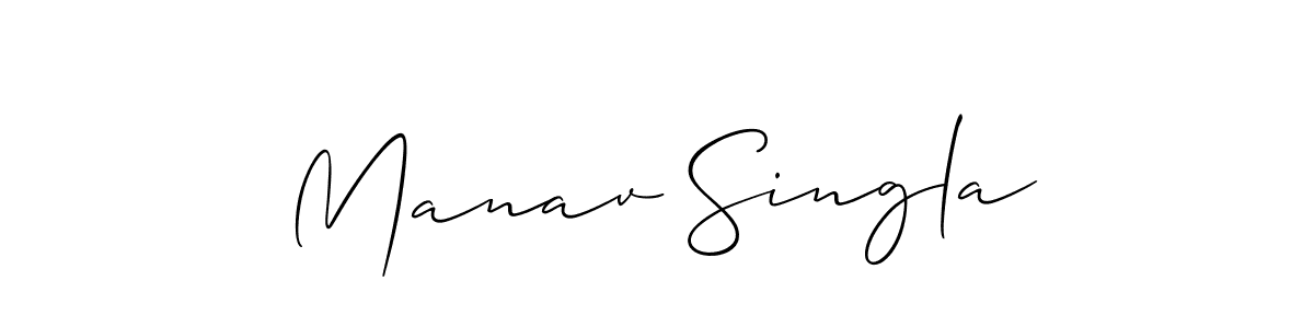 Use a signature maker to create a handwritten signature online. With this signature software, you can design (Allison_Script) your own signature for name Manav Singla. Manav Singla signature style 2 images and pictures png