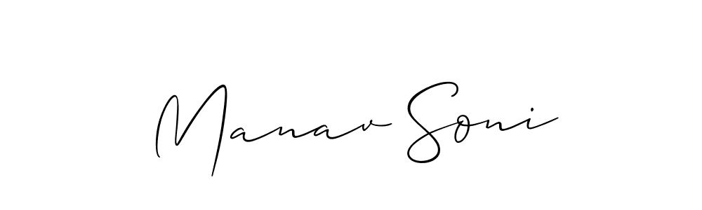 It looks lik you need a new signature style for name Manav Soni. Design unique handwritten (Allison_Script) signature with our free signature maker in just a few clicks. Manav Soni signature style 2 images and pictures png
