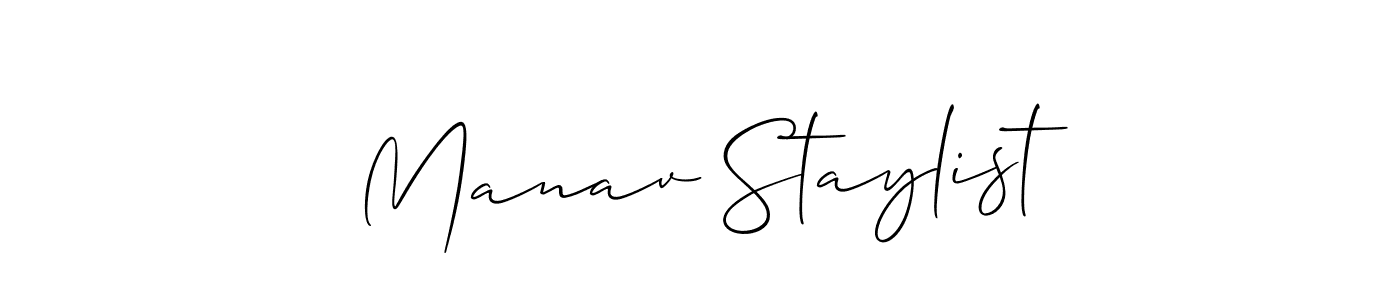 Create a beautiful signature design for name Manav Staylist. With this signature (Allison_Script) fonts, you can make a handwritten signature for free. Manav Staylist signature style 2 images and pictures png