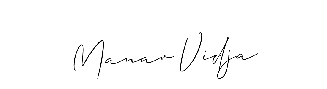 You should practise on your own different ways (Allison_Script) to write your name (Manav Vidja) in signature. don't let someone else do it for you. Manav Vidja signature style 2 images and pictures png
