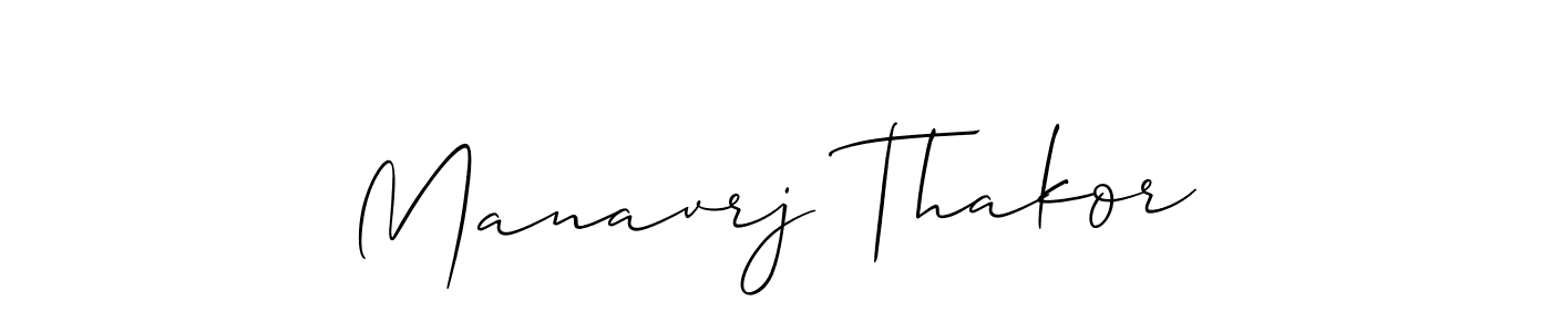 How to make Manavrj Thakor name signature. Use Allison_Script style for creating short signs online. This is the latest handwritten sign. Manavrj Thakor signature style 2 images and pictures png