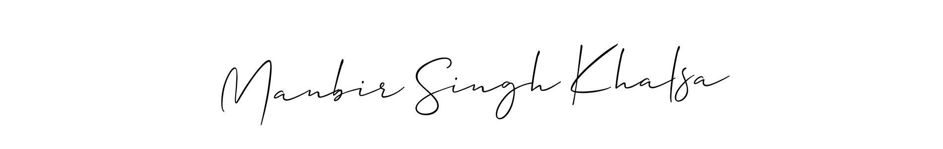 Use a signature maker to create a handwritten signature online. With this signature software, you can design (Allison_Script) your own signature for name Manbir Singh Khalsa. Manbir Singh Khalsa signature style 2 images and pictures png