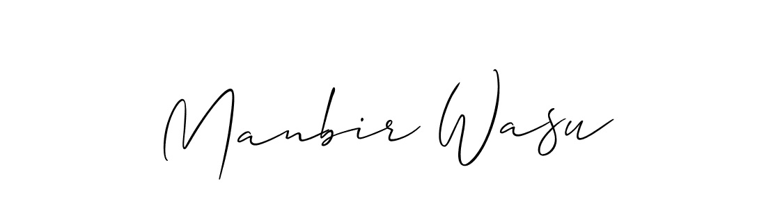 The best way (Allison_Script) to make a short signature is to pick only two or three words in your name. The name Manbir Wasu include a total of six letters. For converting this name. Manbir Wasu signature style 2 images and pictures png