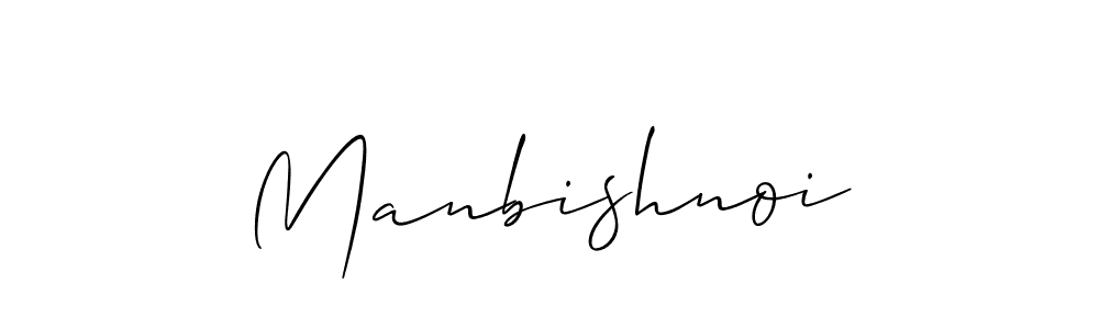 The best way (Allison_Script) to make a short signature is to pick only two or three words in your name. The name Manbishnoi include a total of six letters. For converting this name. Manbishnoi signature style 2 images and pictures png