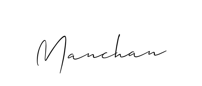 Design your own signature with our free online signature maker. With this signature software, you can create a handwritten (Allison_Script) signature for name Manchan. Manchan signature style 2 images and pictures png