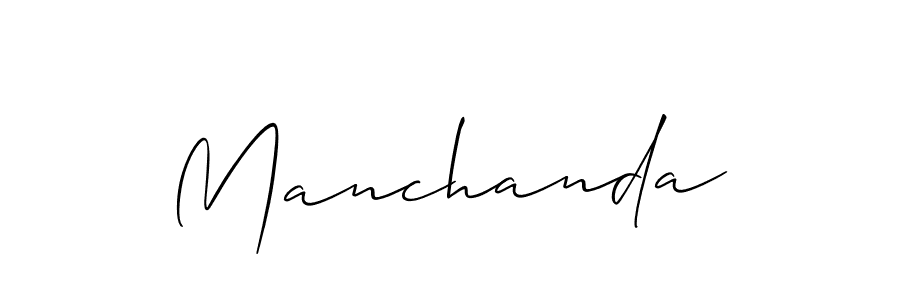 Create a beautiful signature design for name Manchanda. With this signature (Allison_Script) fonts, you can make a handwritten signature for free. Manchanda signature style 2 images and pictures png