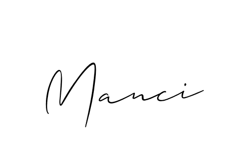 Create a beautiful signature design for name Manci. With this signature (Allison_Script) fonts, you can make a handwritten signature for free. Manci signature style 2 images and pictures png