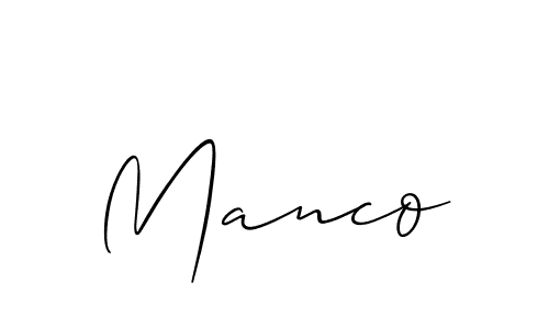 Design your own signature with our free online signature maker. With this signature software, you can create a handwritten (Allison_Script) signature for name Manco. Manco signature style 2 images and pictures png