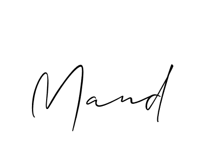 Make a beautiful signature design for name Mand. With this signature (Allison_Script) style, you can create a handwritten signature for free. Mand signature style 2 images and pictures png