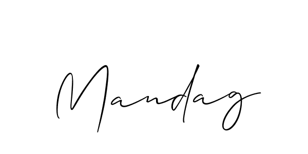 Once you've used our free online signature maker to create your best signature Allison_Script style, it's time to enjoy all of the benefits that Mandag name signing documents. Mandag signature style 2 images and pictures png