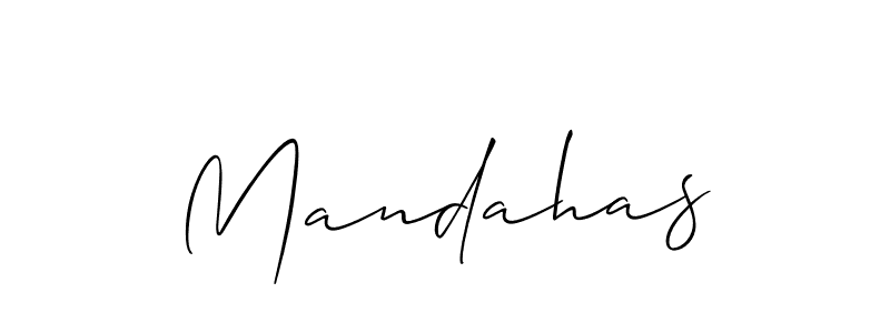 How to make Mandahas name signature. Use Allison_Script style for creating short signs online. This is the latest handwritten sign. Mandahas signature style 2 images and pictures png