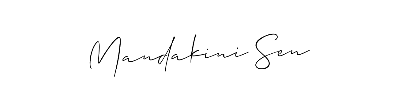 Use a signature maker to create a handwritten signature online. With this signature software, you can design (Allison_Script) your own signature for name Mandakini Sen. Mandakini Sen signature style 2 images and pictures png