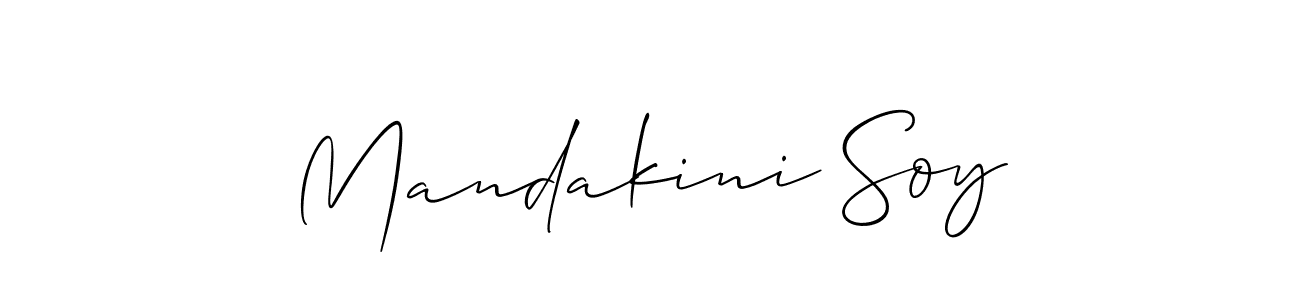 How to make Mandakini Soy name signature. Use Allison_Script style for creating short signs online. This is the latest handwritten sign. Mandakini Soy signature style 2 images and pictures png
