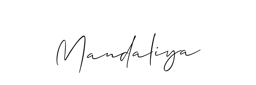 Also we have Mandaliya name is the best signature style. Create professional handwritten signature collection using Allison_Script autograph style. Mandaliya signature style 2 images and pictures png