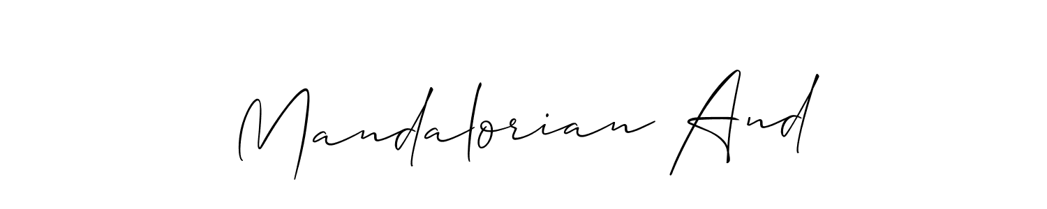 Also we have Mandalorian And name is the best signature style. Create professional handwritten signature collection using Allison_Script autograph style. Mandalorian And signature style 2 images and pictures png