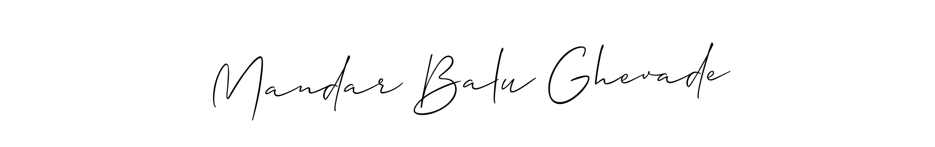 This is the best signature style for the Mandar Balu Ghevade name. Also you like these signature font (Allison_Script). Mix name signature. Mandar Balu Ghevade signature style 2 images and pictures png