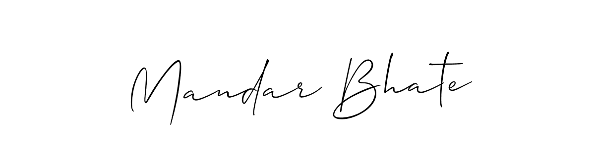 Allison_Script is a professional signature style that is perfect for those who want to add a touch of class to their signature. It is also a great choice for those who want to make their signature more unique. Get Mandar Bhate name to fancy signature for free. Mandar Bhate signature style 2 images and pictures png