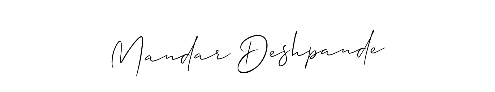 Mandar Deshpande stylish signature style. Best Handwritten Sign (Allison_Script) for my name. Handwritten Signature Collection Ideas for my name Mandar Deshpande. Mandar Deshpande signature style 2 images and pictures png