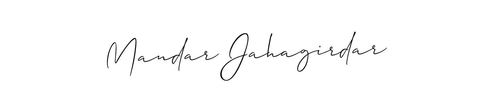 if you are searching for the best signature style for your name Mandar Jahagirdar. so please give up your signature search. here we have designed multiple signature styles  using Allison_Script. Mandar Jahagirdar signature style 2 images and pictures png