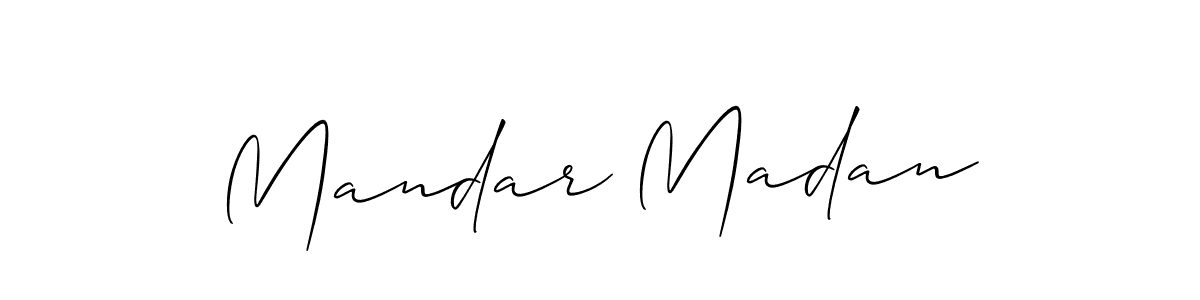 Create a beautiful signature design for name Mandar Madan. With this signature (Allison_Script) fonts, you can make a handwritten signature for free. Mandar Madan signature style 2 images and pictures png