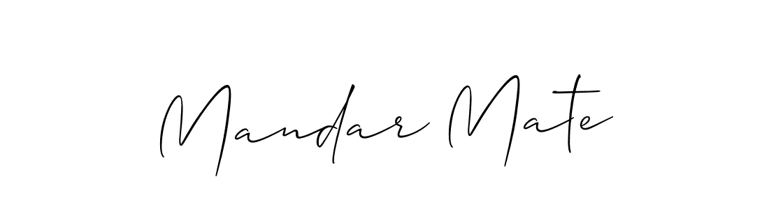 Create a beautiful signature design for name Mandar Mate. With this signature (Allison_Script) fonts, you can make a handwritten signature for free. Mandar Mate signature style 2 images and pictures png