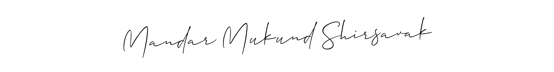 How to make Mandar Mukund Shirsavak signature? Allison_Script is a professional autograph style. Create handwritten signature for Mandar Mukund Shirsavak name. Mandar Mukund Shirsavak signature style 2 images and pictures png
