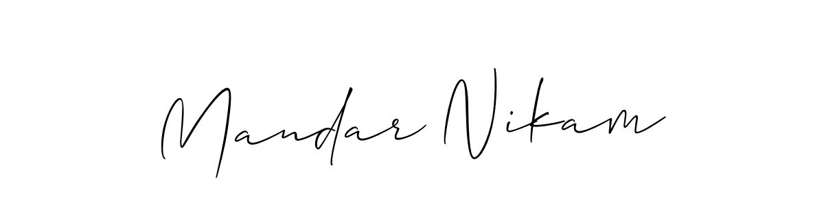 How to make Mandar Nikam name signature. Use Allison_Script style for creating short signs online. This is the latest handwritten sign. Mandar Nikam signature style 2 images and pictures png