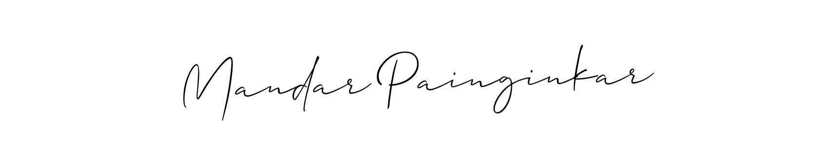 It looks lik you need a new signature style for name Mandar Painginkar. Design unique handwritten (Allison_Script) signature with our free signature maker in just a few clicks. Mandar Painginkar signature style 2 images and pictures png
