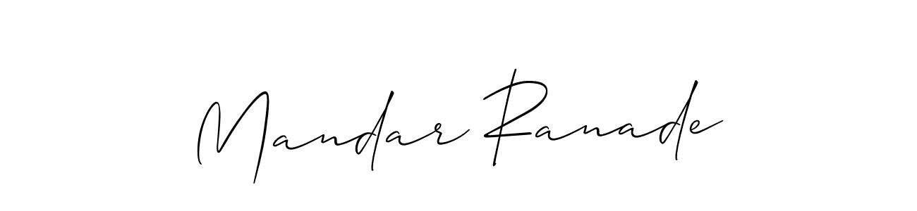 The best way (Allison_Script) to make a short signature is to pick only two or three words in your name. The name Mandar Ranade include a total of six letters. For converting this name. Mandar Ranade signature style 2 images and pictures png