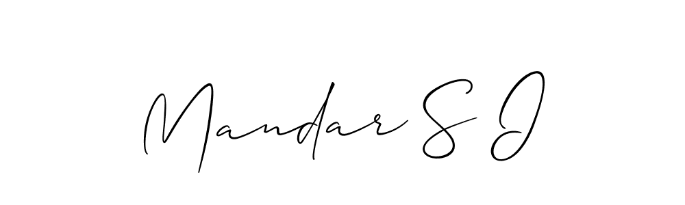 Make a beautiful signature design for name Mandar S I. With this signature (Allison_Script) style, you can create a handwritten signature for free. Mandar S I signature style 2 images and pictures png