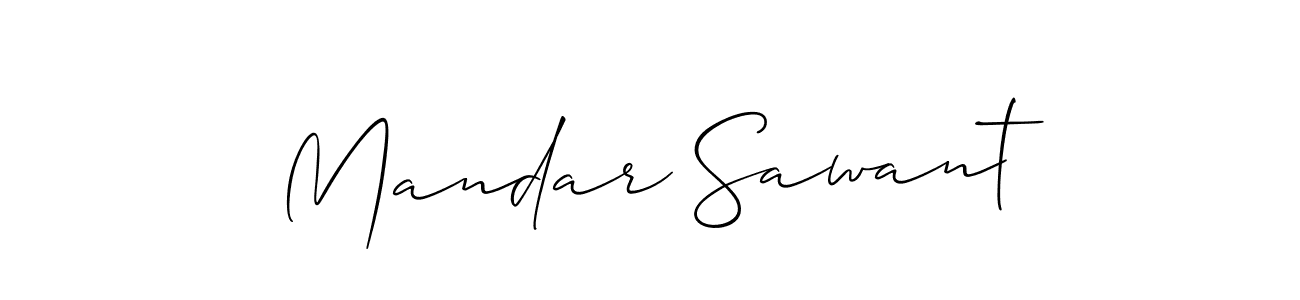 Use a signature maker to create a handwritten signature online. With this signature software, you can design (Allison_Script) your own signature for name Mandar Sawant. Mandar Sawant signature style 2 images and pictures png