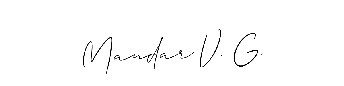 Best and Professional Signature Style for Mandar V. G.. Allison_Script Best Signature Style Collection. Mandar V. G. signature style 2 images and pictures png