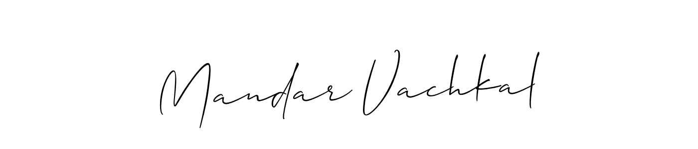 Make a beautiful signature design for name Mandar Vachkal. With this signature (Allison_Script) style, you can create a handwritten signature for free. Mandar Vachkal signature style 2 images and pictures png