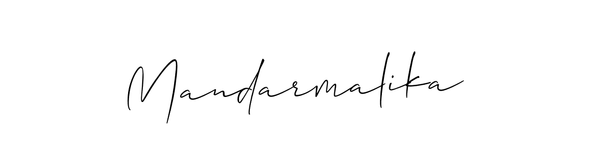 How to make Mandarmalika name signature. Use Allison_Script style for creating short signs online. This is the latest handwritten sign. Mandarmalika signature style 2 images and pictures png