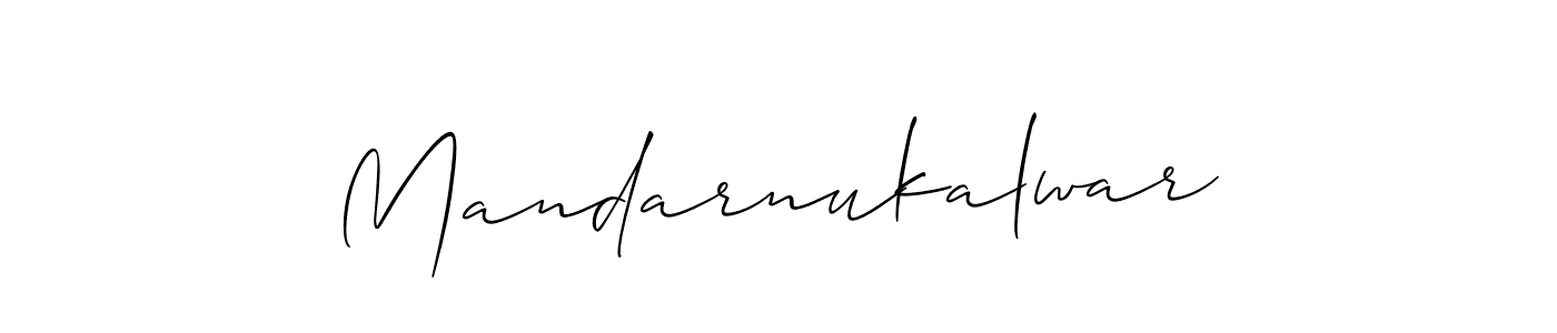 The best way (Allison_Script) to make a short signature is to pick only two or three words in your name. The name Mandarnukalwar include a total of six letters. For converting this name. Mandarnukalwar signature style 2 images and pictures png