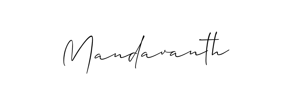 Use a signature maker to create a handwritten signature online. With this signature software, you can design (Allison_Script) your own signature for name Mandavanth. Mandavanth signature style 2 images and pictures png