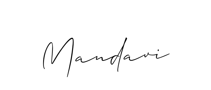 Use a signature maker to create a handwritten signature online. With this signature software, you can design (Allison_Script) your own signature for name Mandavi. Mandavi signature style 2 images and pictures png
