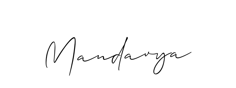 Use a signature maker to create a handwritten signature online. With this signature software, you can design (Allison_Script) your own signature for name Mandavya. Mandavya signature style 2 images and pictures png