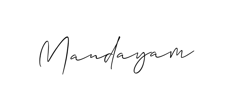 How to make Mandayam signature? Allison_Script is a professional autograph style. Create handwritten signature for Mandayam name. Mandayam signature style 2 images and pictures png