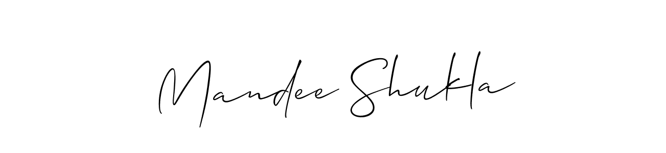 How to make Mandee Shukla name signature. Use Allison_Script style for creating short signs online. This is the latest handwritten sign. Mandee Shukla signature style 2 images and pictures png