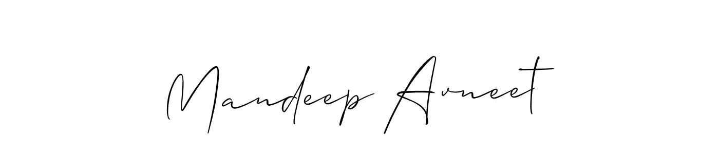 How to make Mandeep Avneet name signature. Use Allison_Script style for creating short signs online. This is the latest handwritten sign. Mandeep Avneet signature style 2 images and pictures png