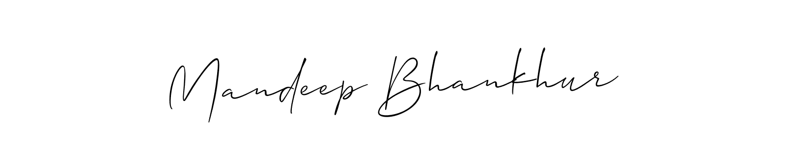 How to make Mandeep Bhankhur name signature. Use Allison_Script style for creating short signs online. This is the latest handwritten sign. Mandeep Bhankhur signature style 2 images and pictures png