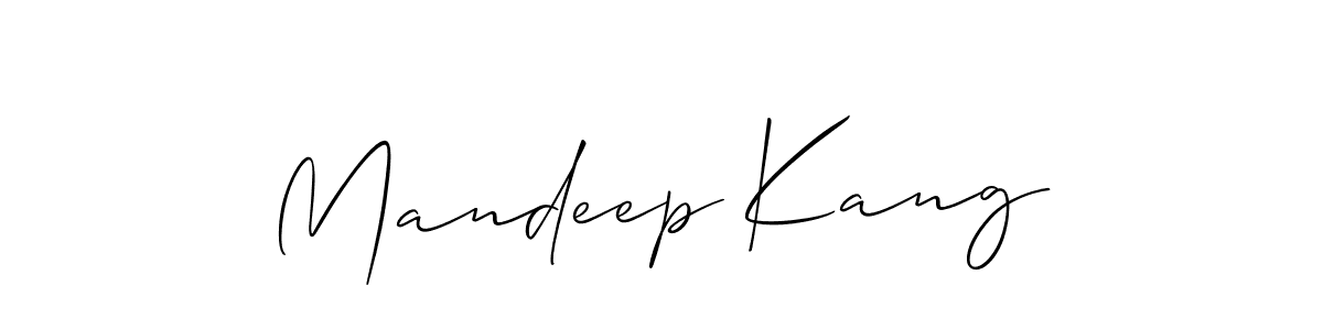 It looks lik you need a new signature style for name Mandeep Kang. Design unique handwritten (Allison_Script) signature with our free signature maker in just a few clicks. Mandeep Kang signature style 2 images and pictures png