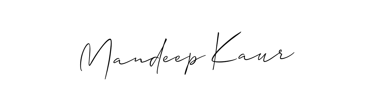 Design your own signature with our free online signature maker. With this signature software, you can create a handwritten (Allison_Script) signature for name Mandeep Kaur. Mandeep Kaur signature style 2 images and pictures png